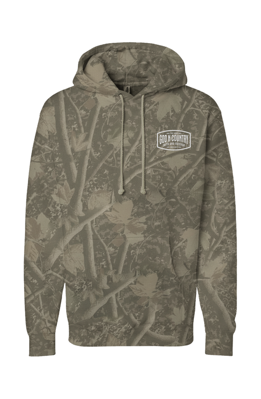 God N Country Deadwood Tree Camo Faith & Freedom Patch Hoodie