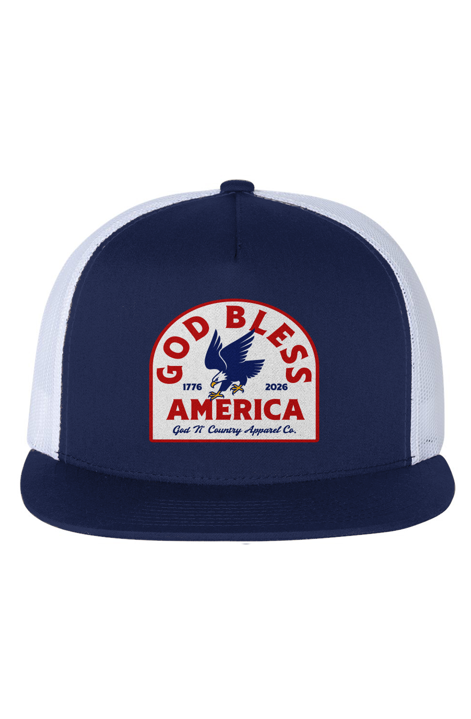 White Mesh Five-Panel Trucker Cap