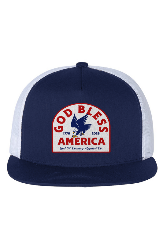 White Mesh Five-Panel Trucker Cap