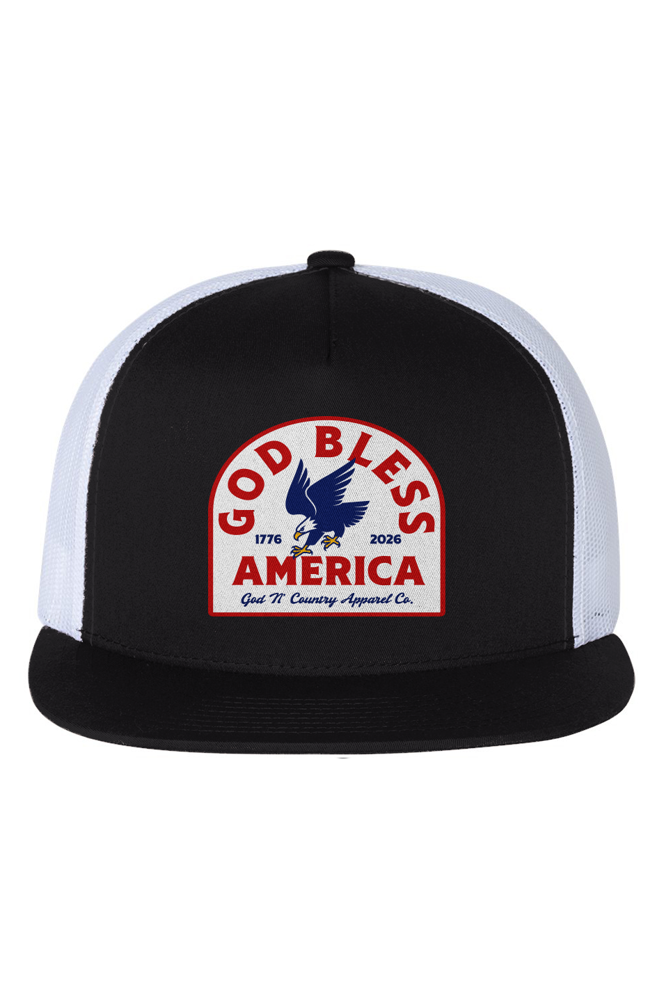 White Mesh Five-Panel Trucker Cap