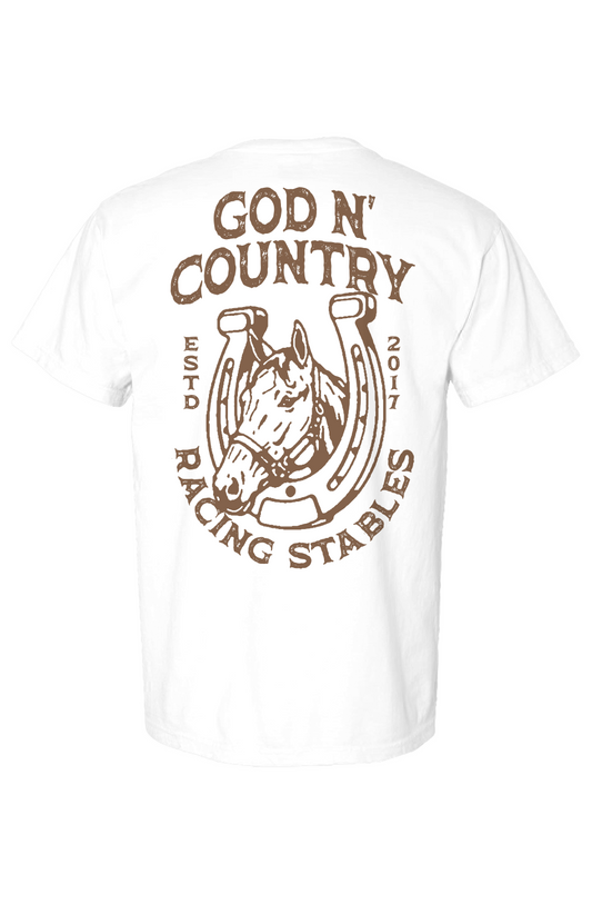 God N' Country Vintage Racing Stables Heavy Tee