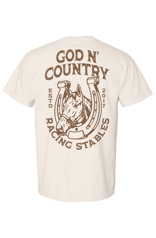God N' Country Vintage Racing Stables Heavy Tee