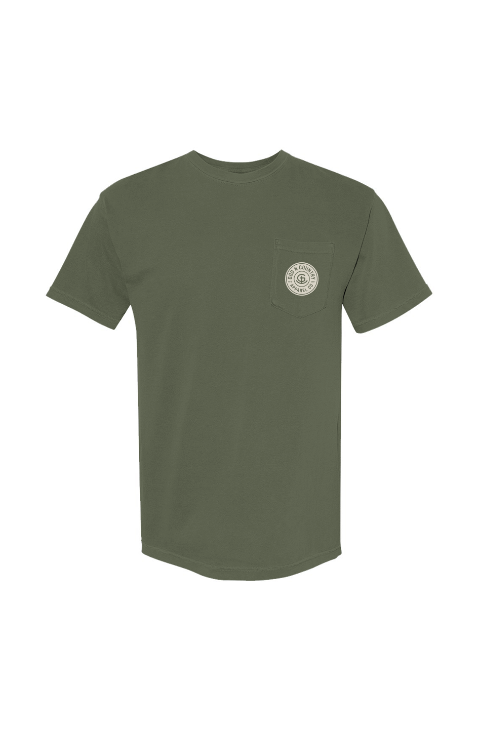 God N' Country Circle Brand Heavyweight Pocket Tee