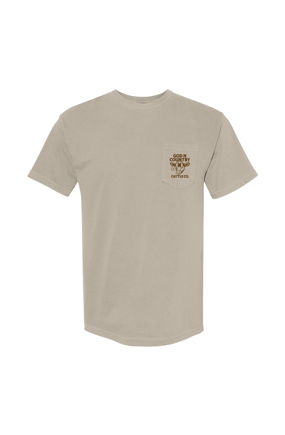 God N' Country Cattle Co Heavyweight Pocket Tee