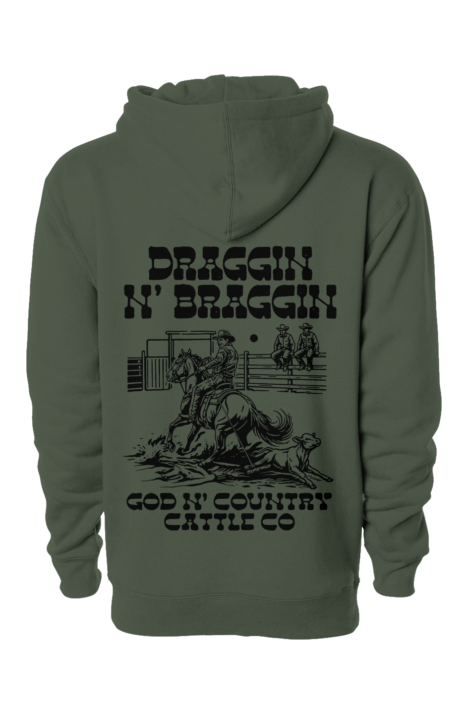 God N' Country Draggin Cattle Co Heavyweight Hoodie - hoodies - God N' Country