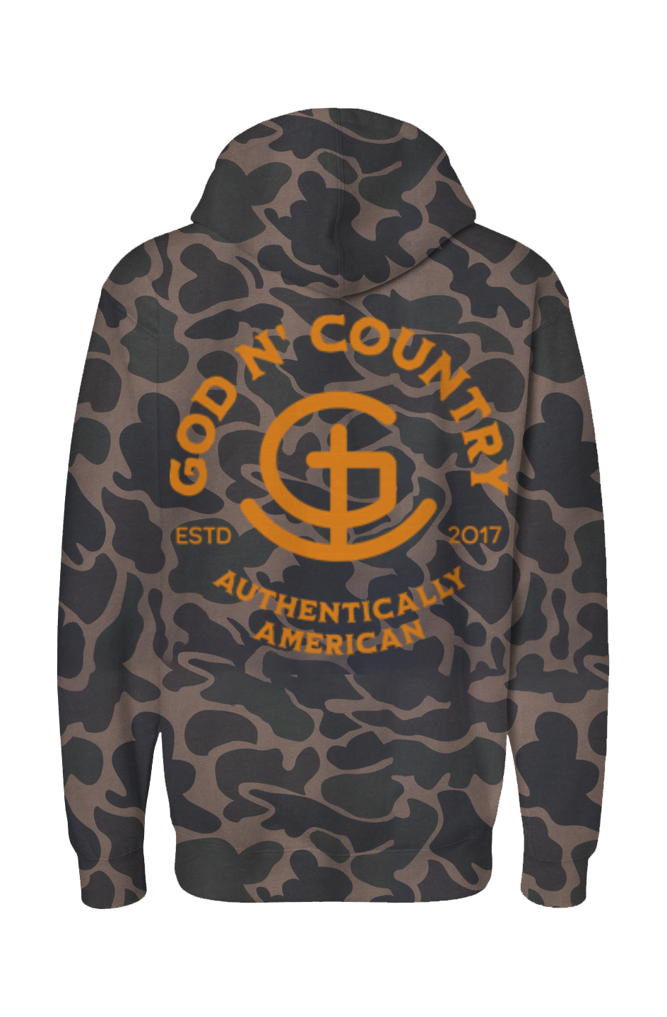 God N' Country Hi Viz Brand Duck Camo Heavyweight Hoodie