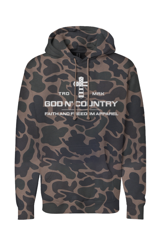 God N' Country Faith Cross Duck Camo Heavyweight Hoodie - hoodies - God N' Country