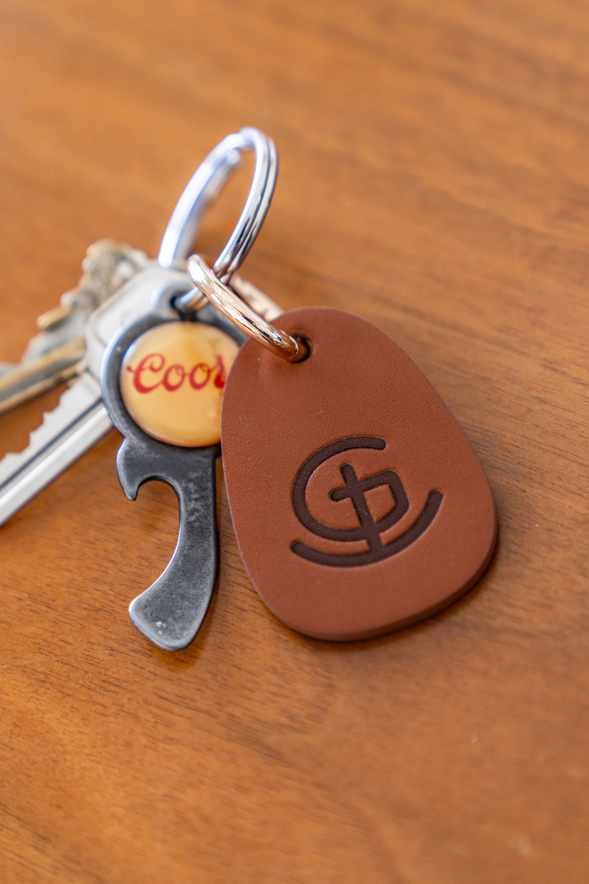 God N' Country Heritage Teardrop Leather Keychain