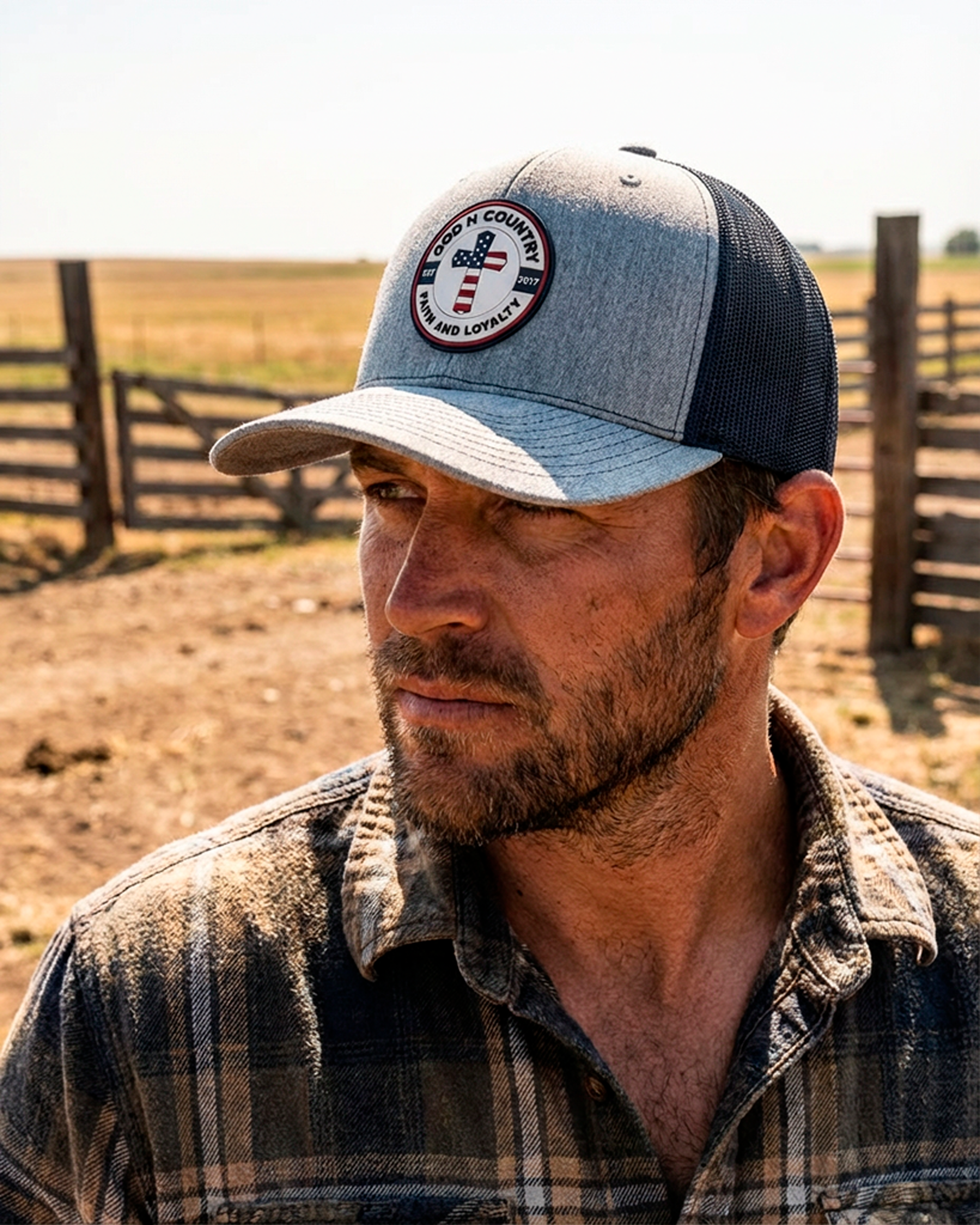 God N Country Cross PVC Patch Hat