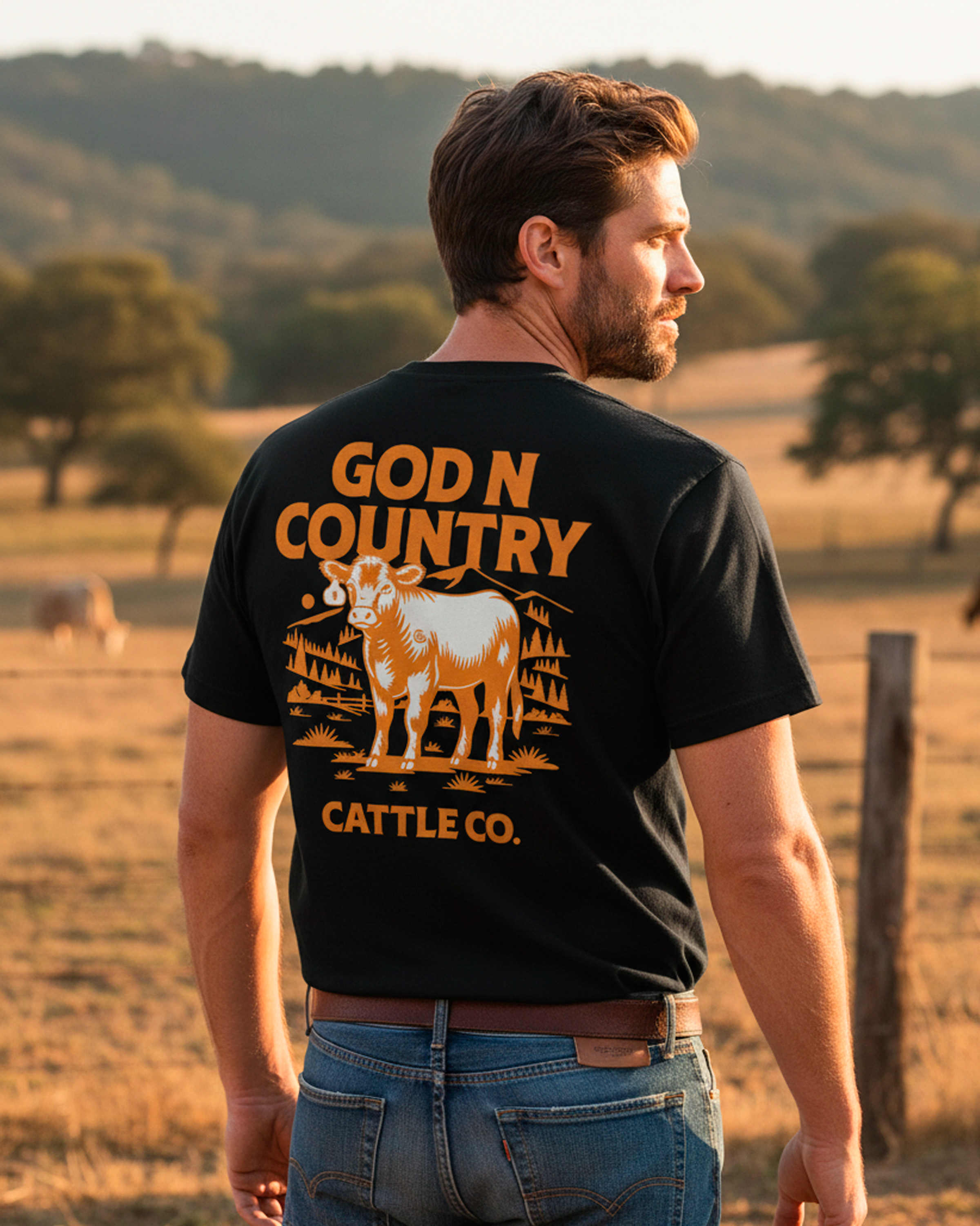 God N Country Cattle Co Tee