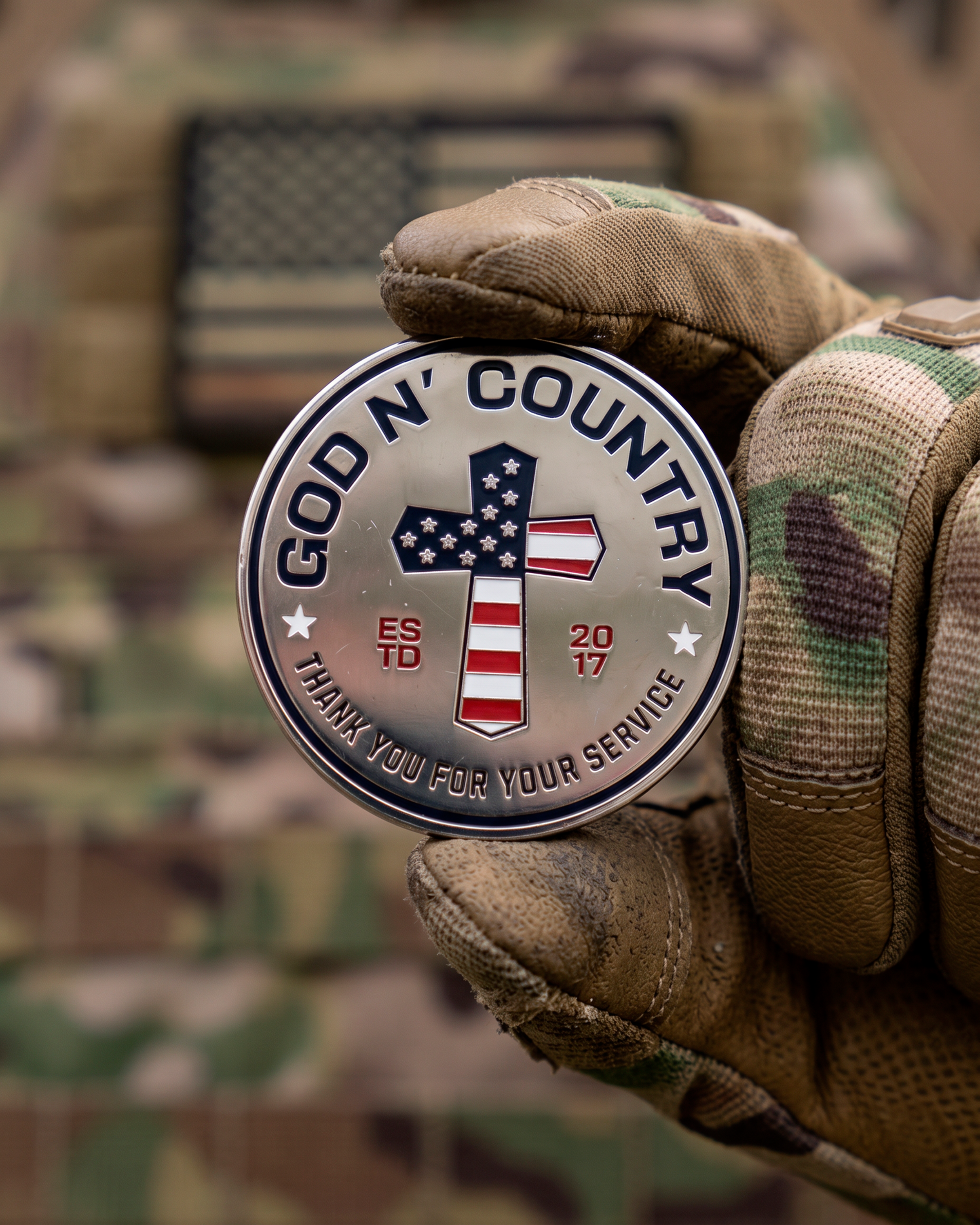God N' Country Thank You For Your Service Custom Challenge Coin