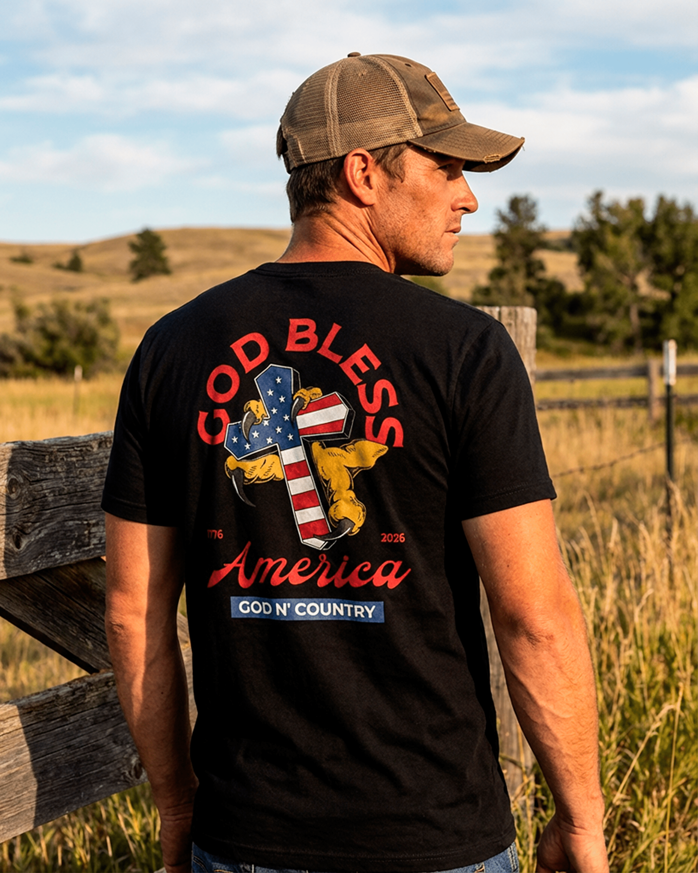 God N' Country 250th Anniversary Cross Everyday Tee - tshirts - God N' Country