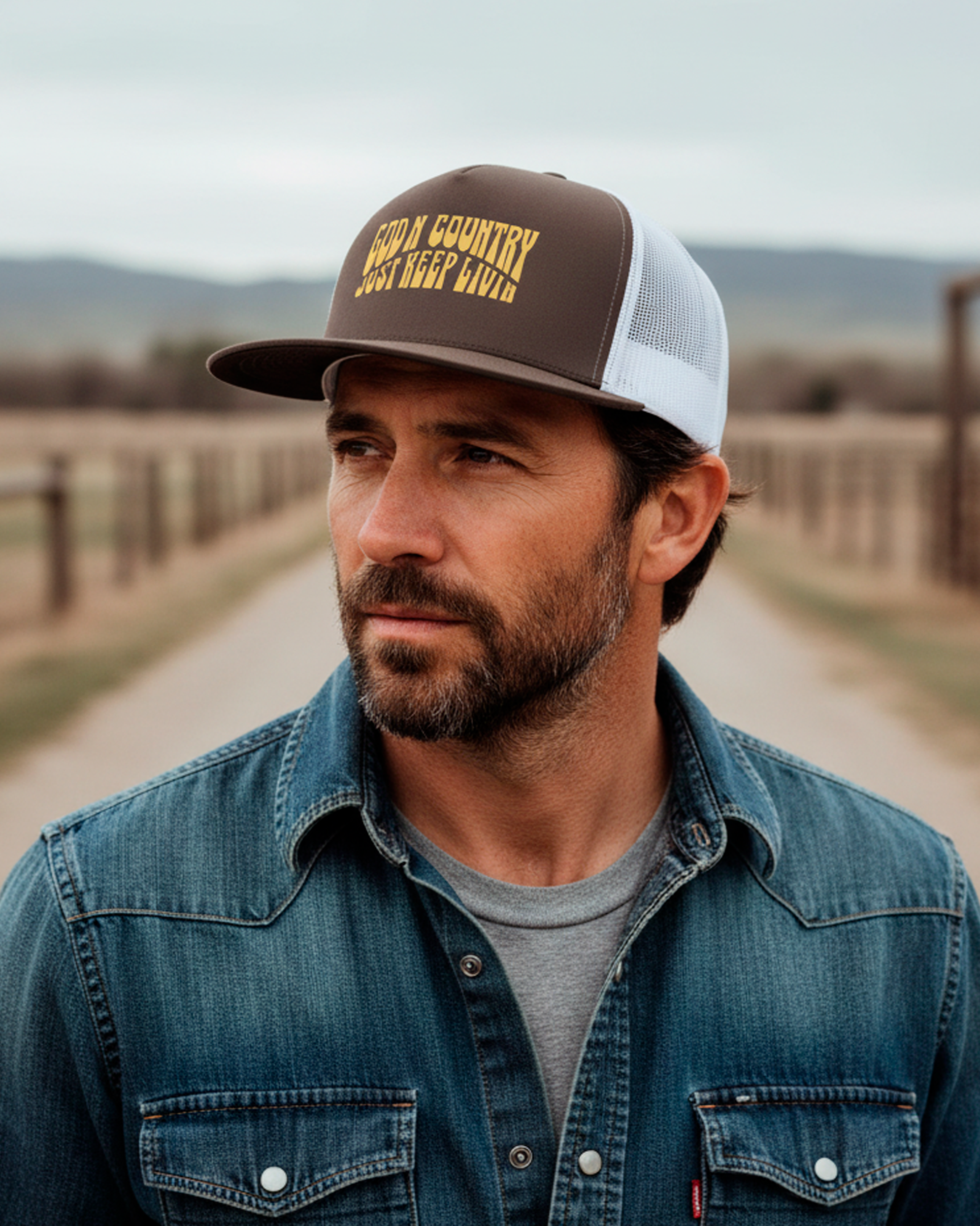 God N Country Just Keep Livin Trucker Hat