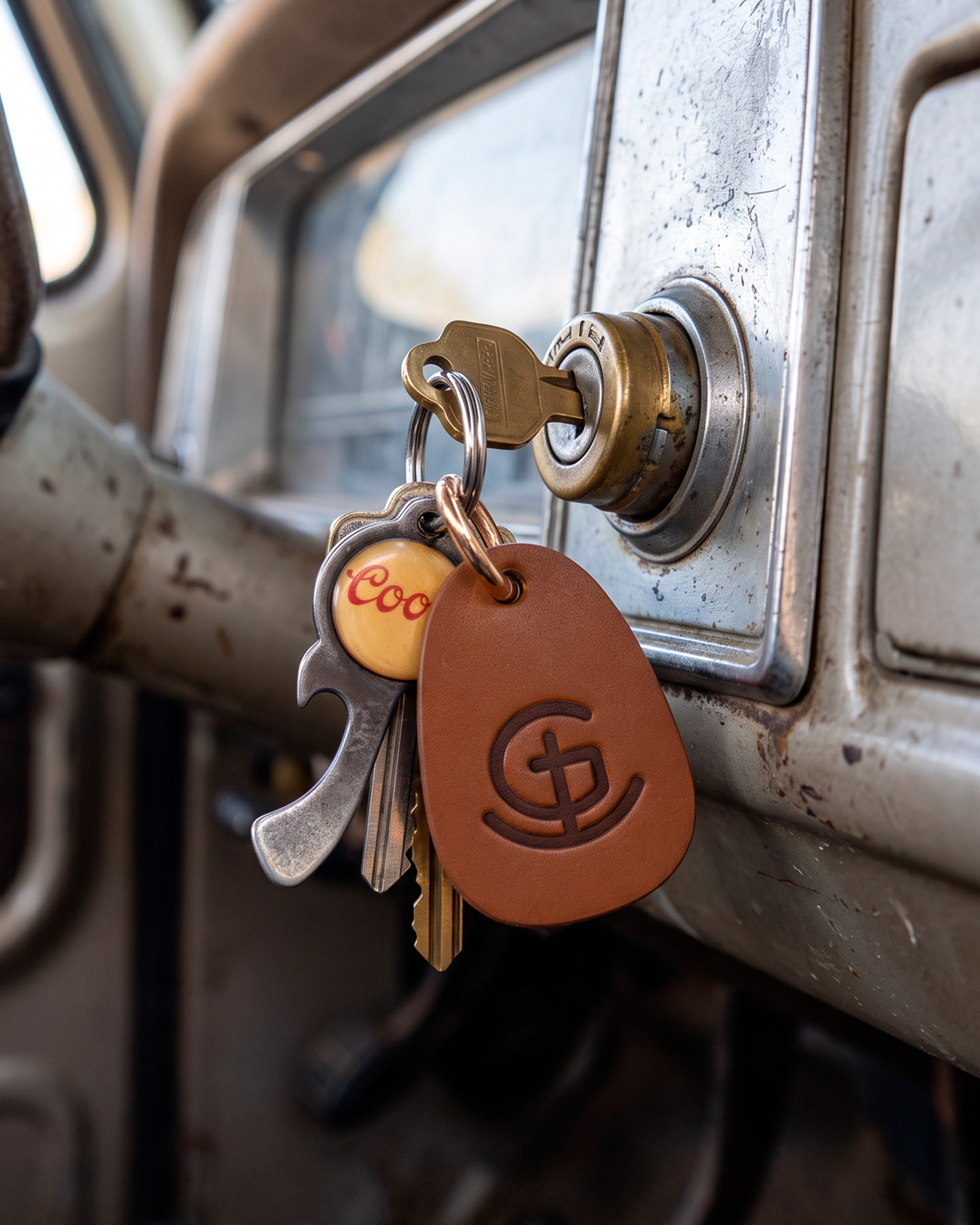 God N' Country Heritage Teardrop Leather Keychain