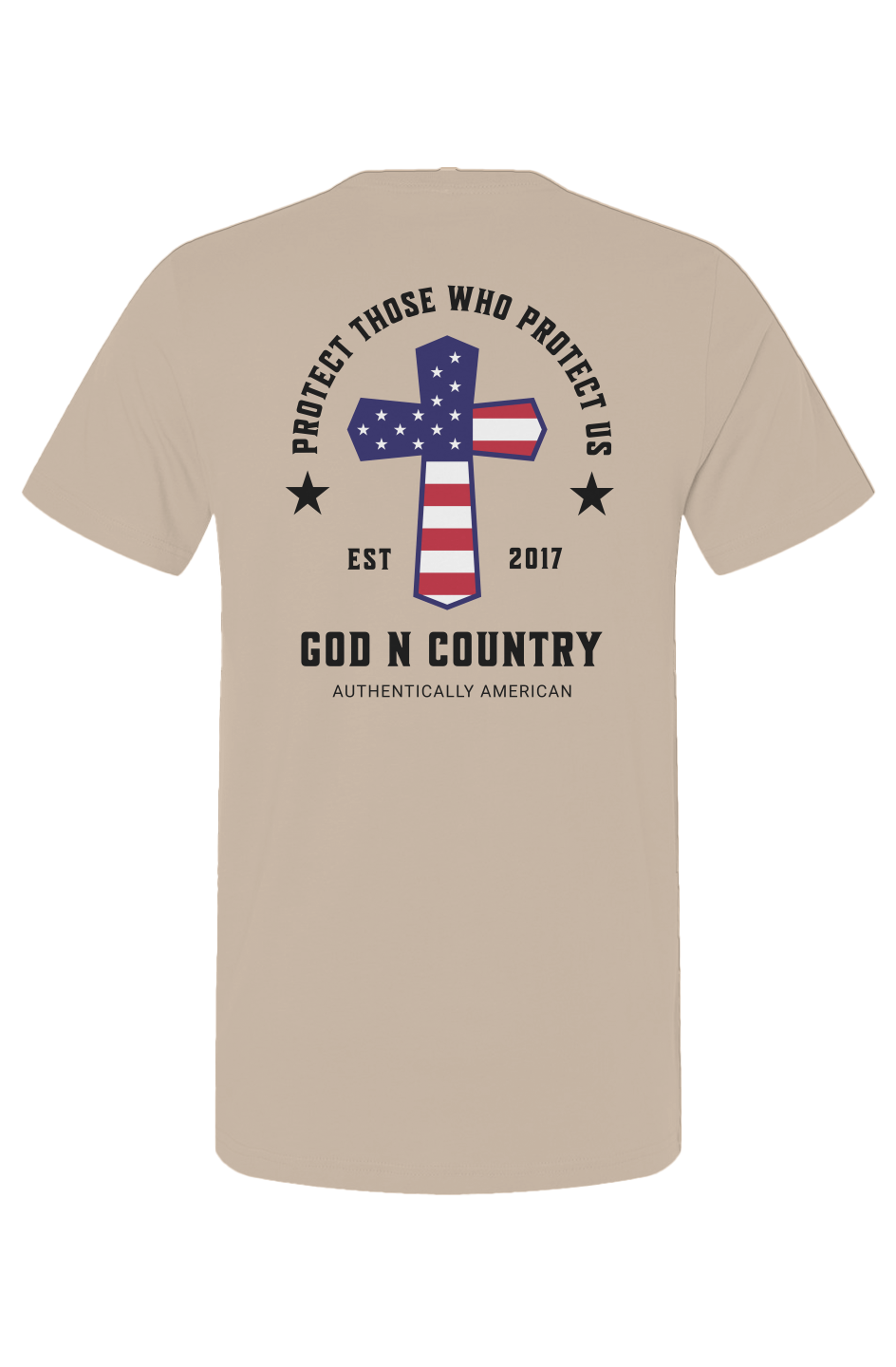 God N Country Patriotic Cross Men's T-Shirt