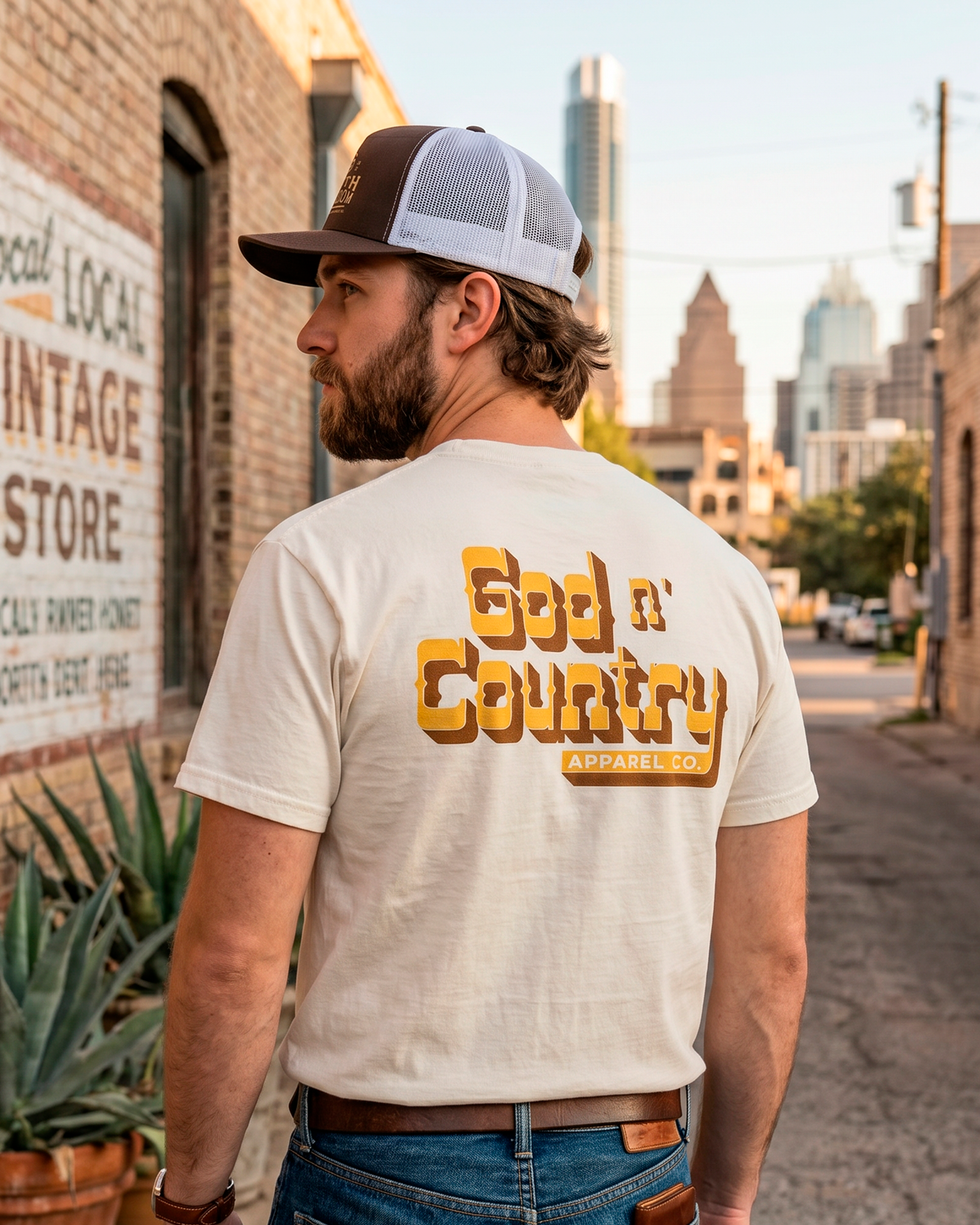 God N' Country Vintage Western Heavy Tee