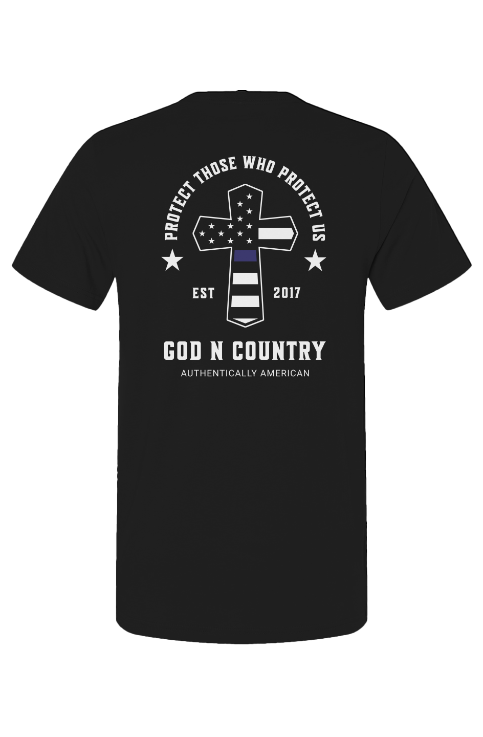 God N Country Protect Blue Line T-Shirt