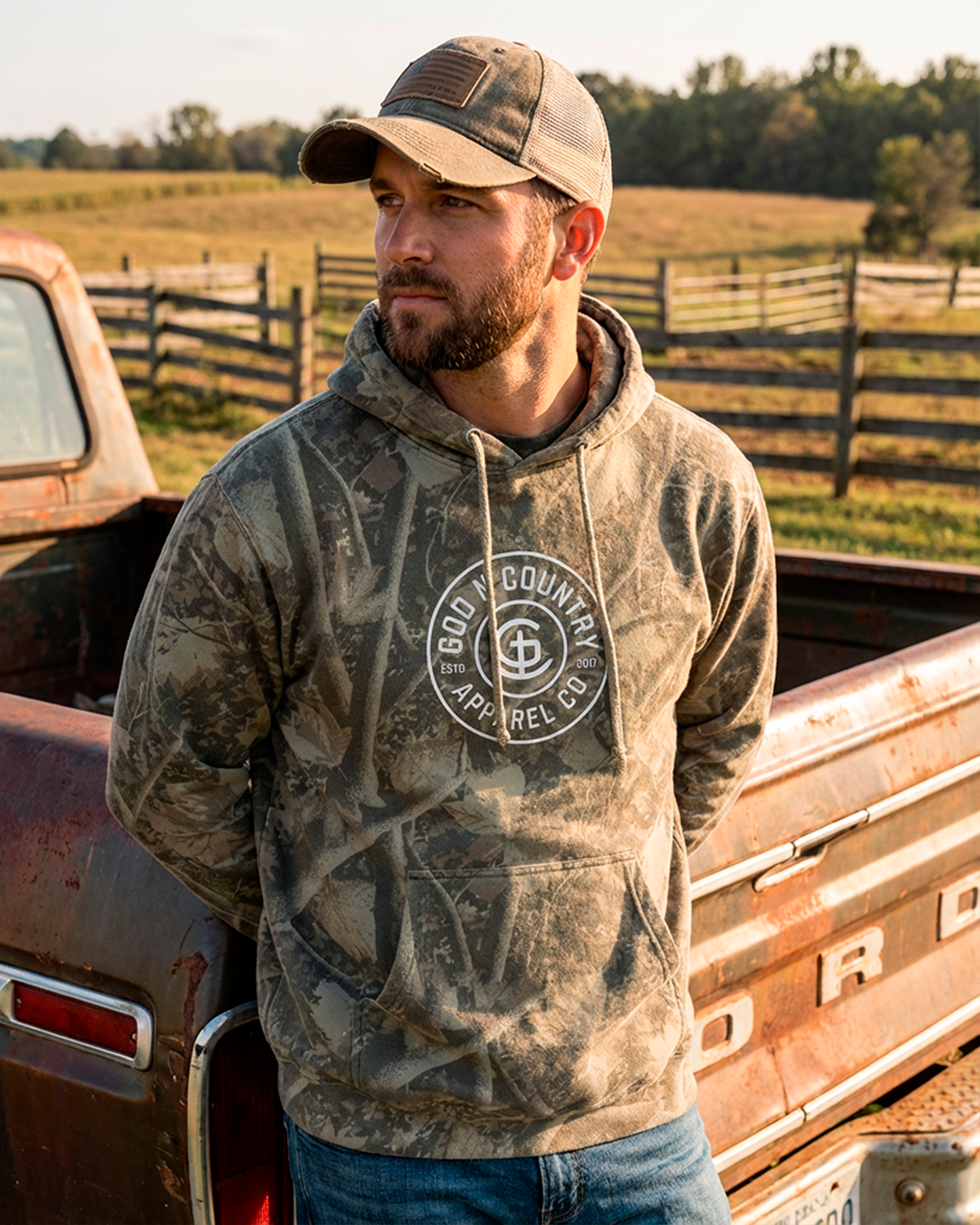 God N Country Deadwood Tree Camo Circle Brand Hoodie