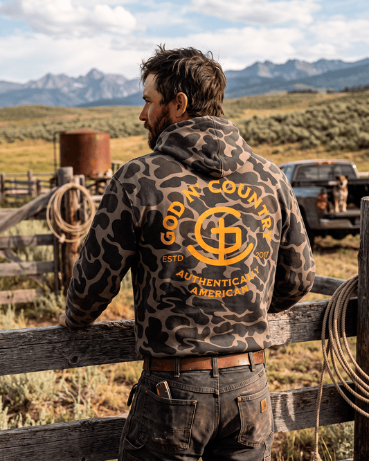 God N' Country Hi Viz Brand Duck Camo Heavyweight Hoodie - hoodies - God N' Country
