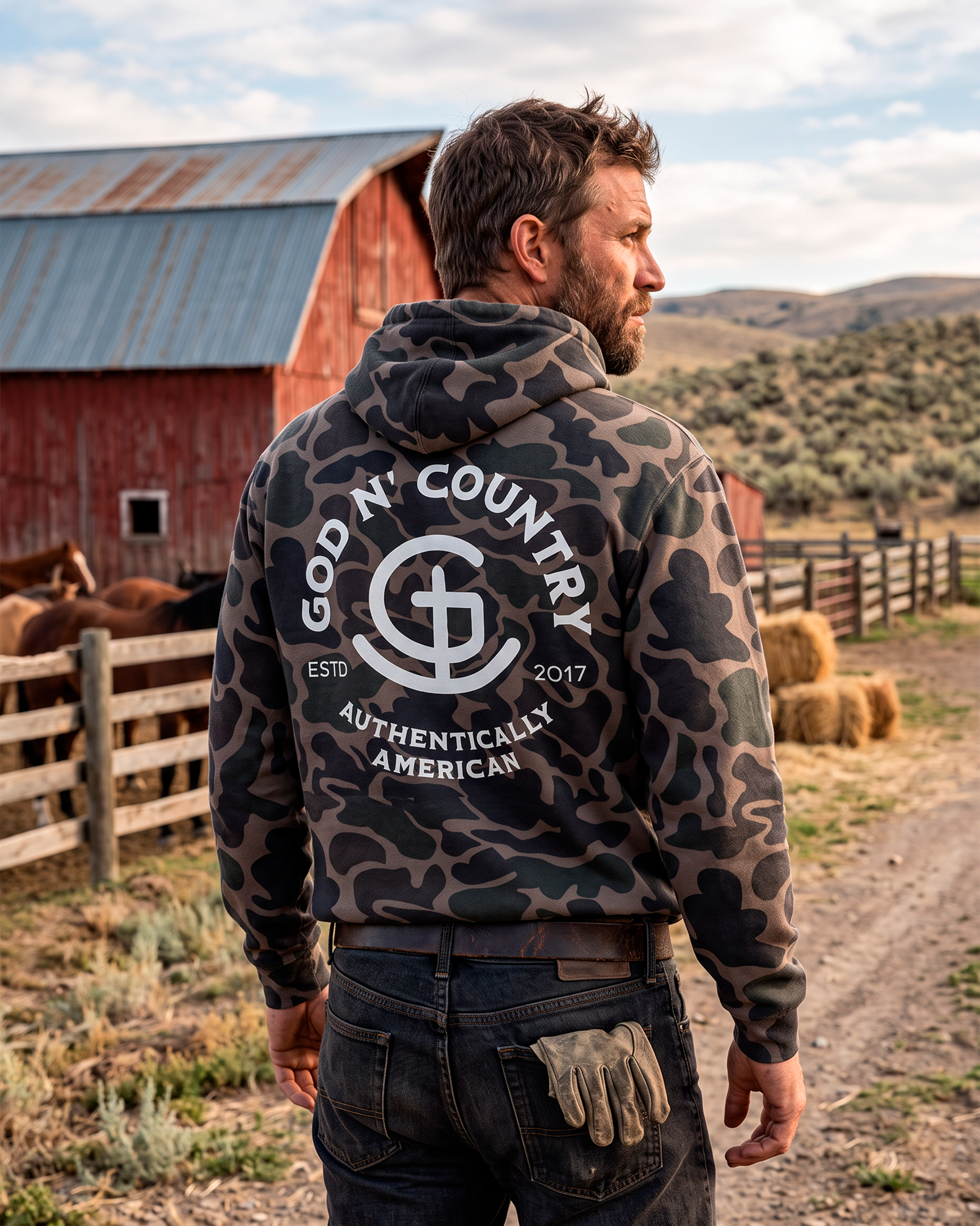 God N' Country Brand Duck Camo Heavyweight Hoodie
