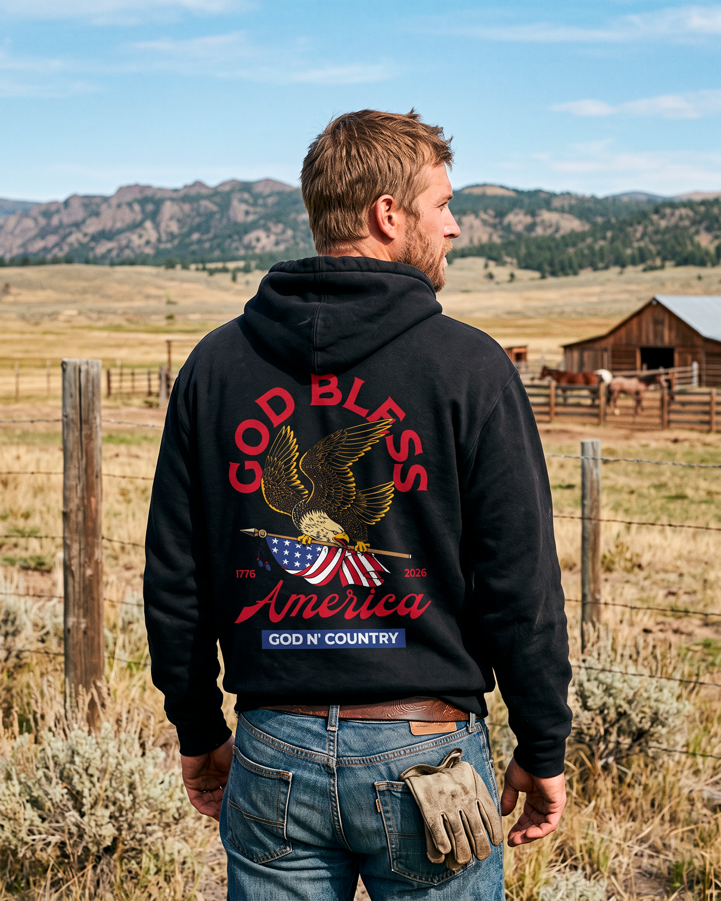 God N' Country 250th Anniversary Eagle Heavyweight Hoodie