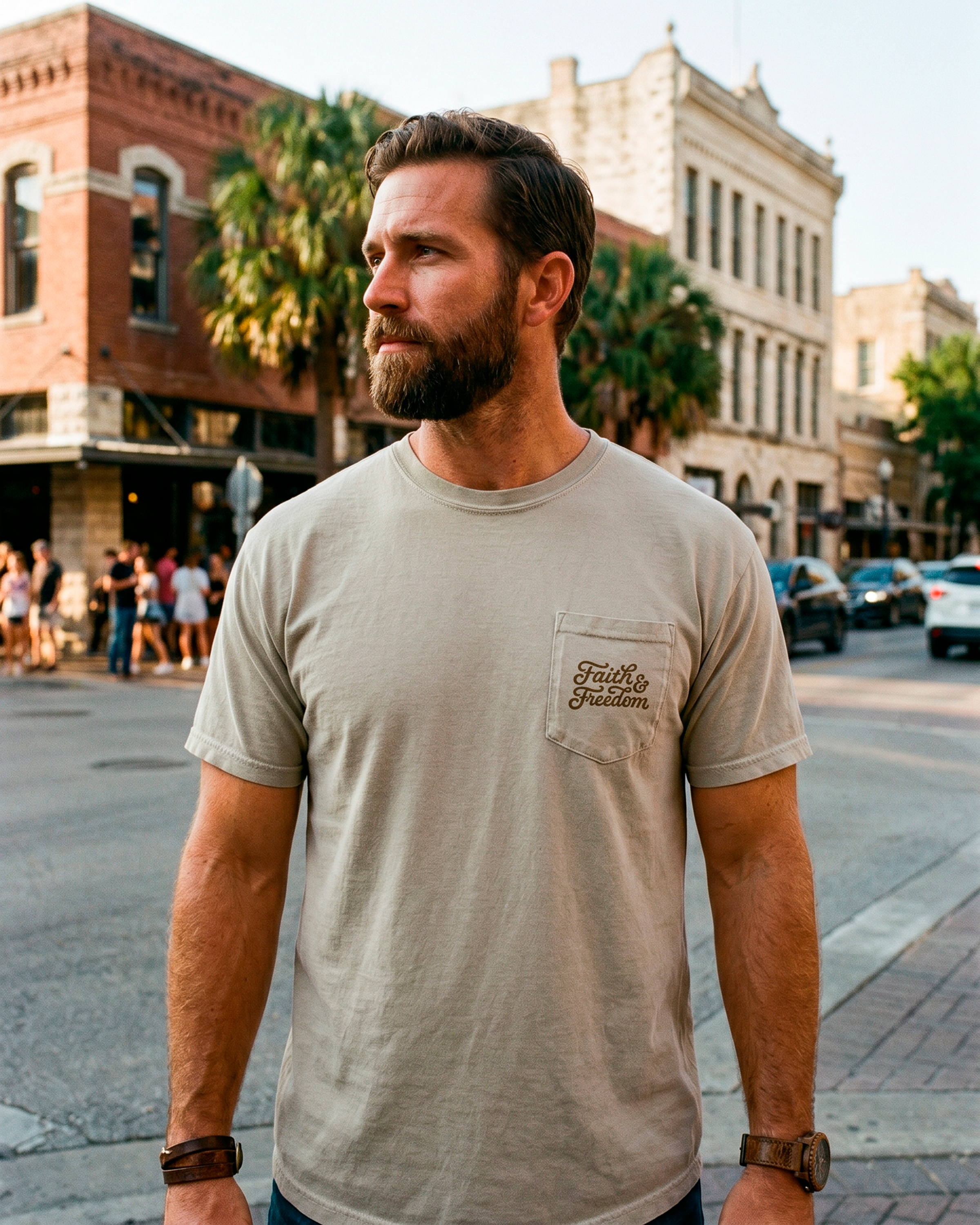 God N' Country Faith & Freedom Heavyweight Pocket Tee