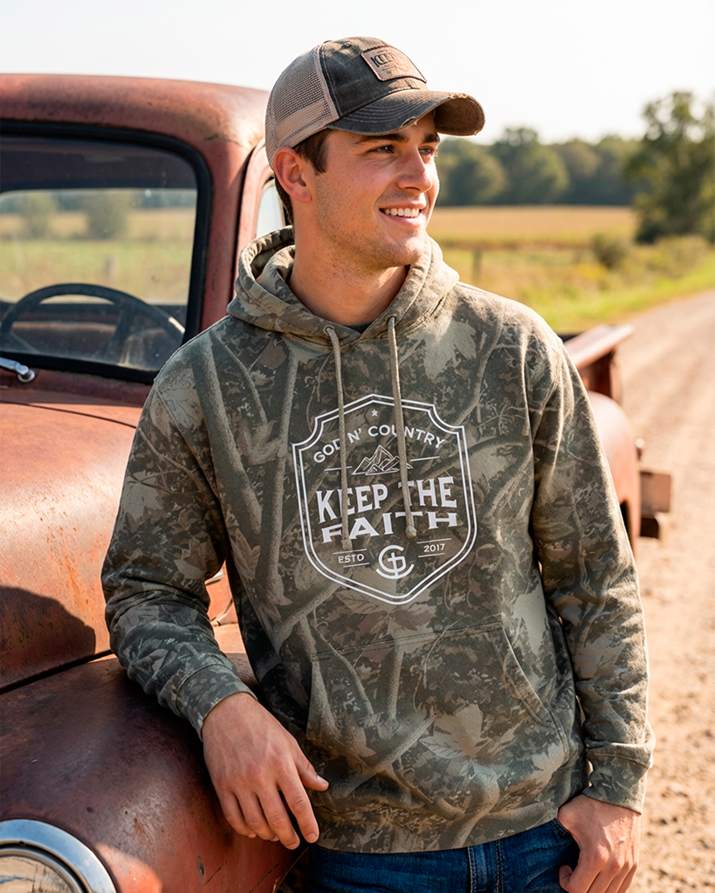 God N Country Deadwood Tree Camo Keep the Faith Hoodie