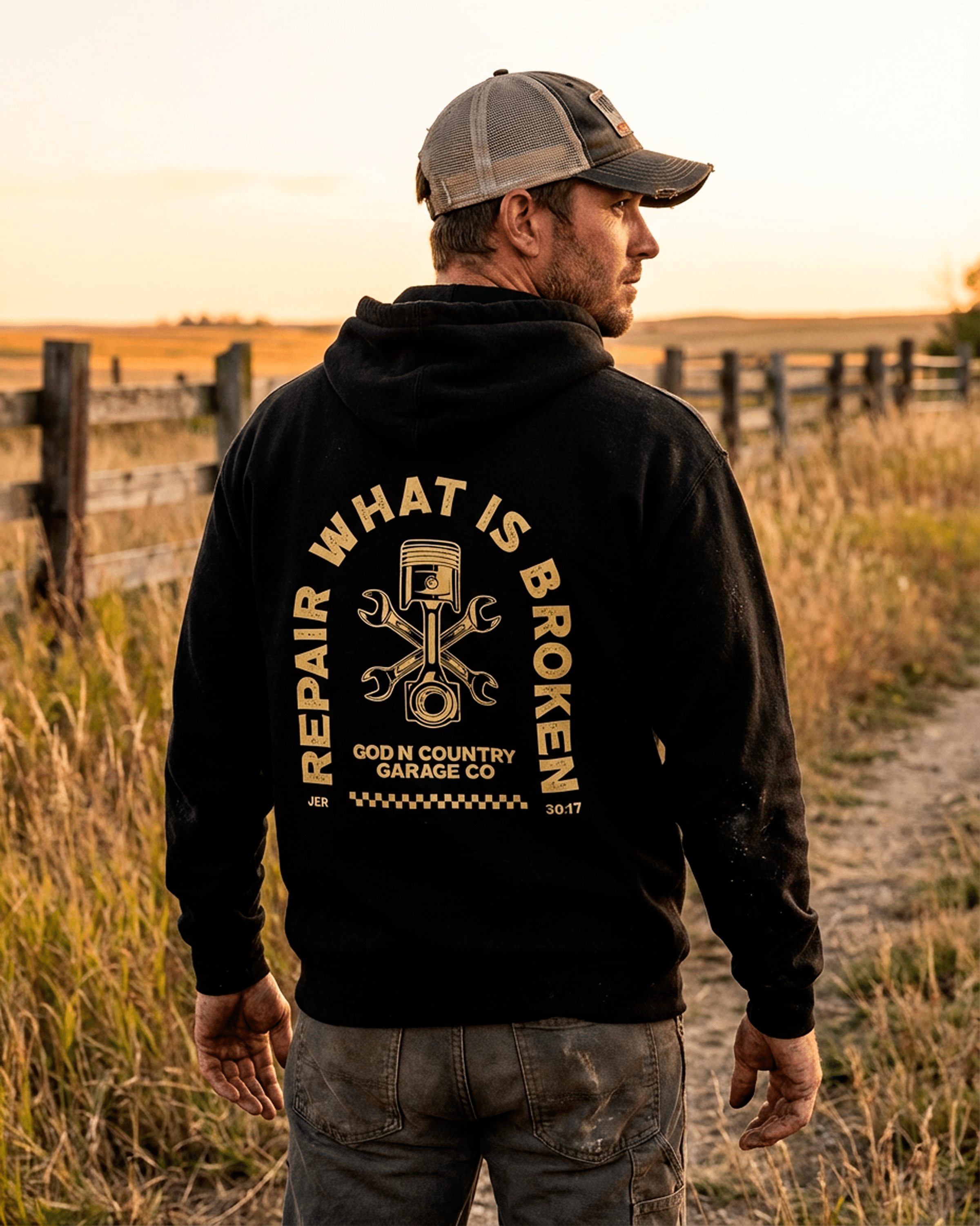 God N Country Garage Co Repair Hoodie - hoodies - God N' Country
