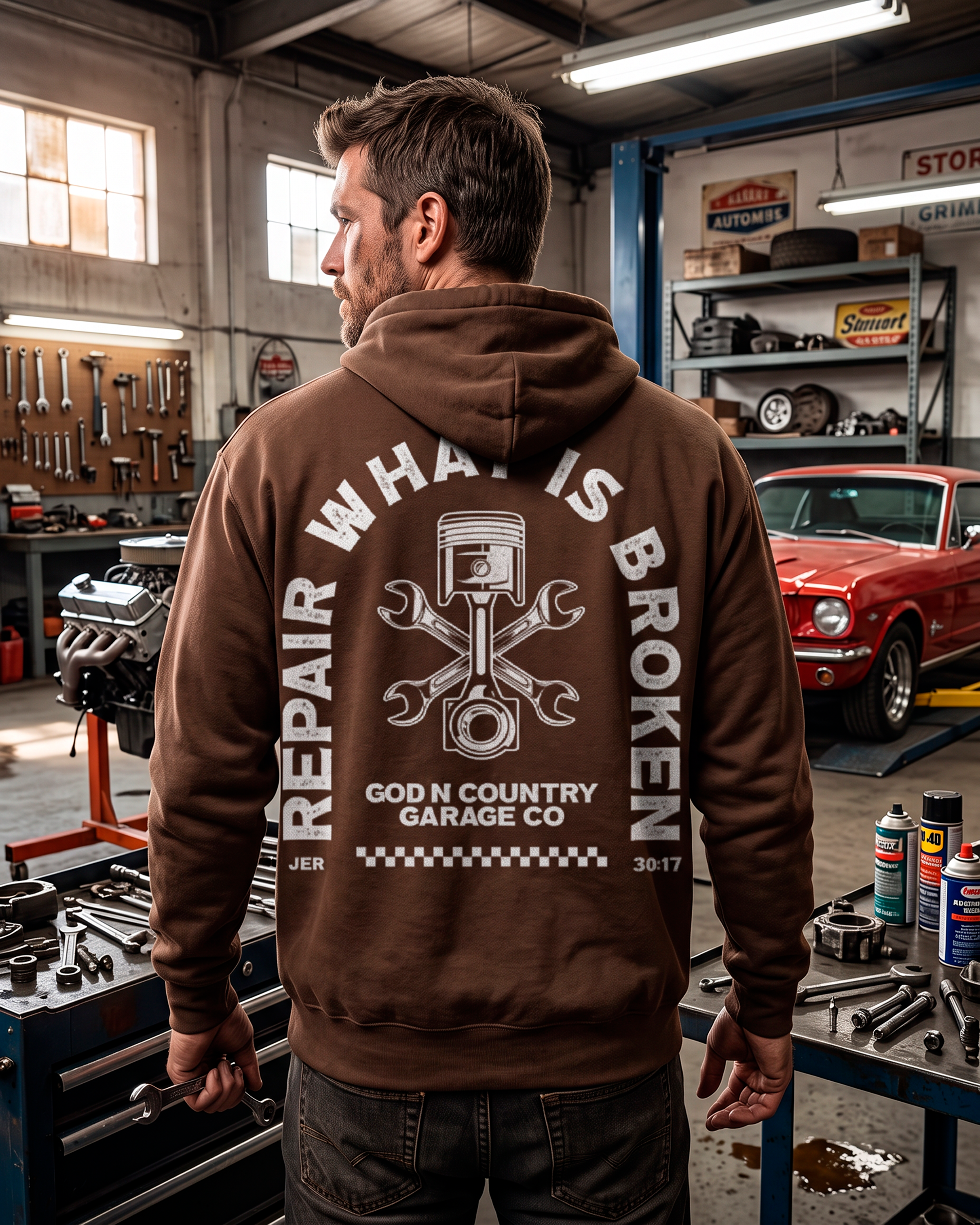 God N' Country Garage Co Repair Heavyweight Hoodie