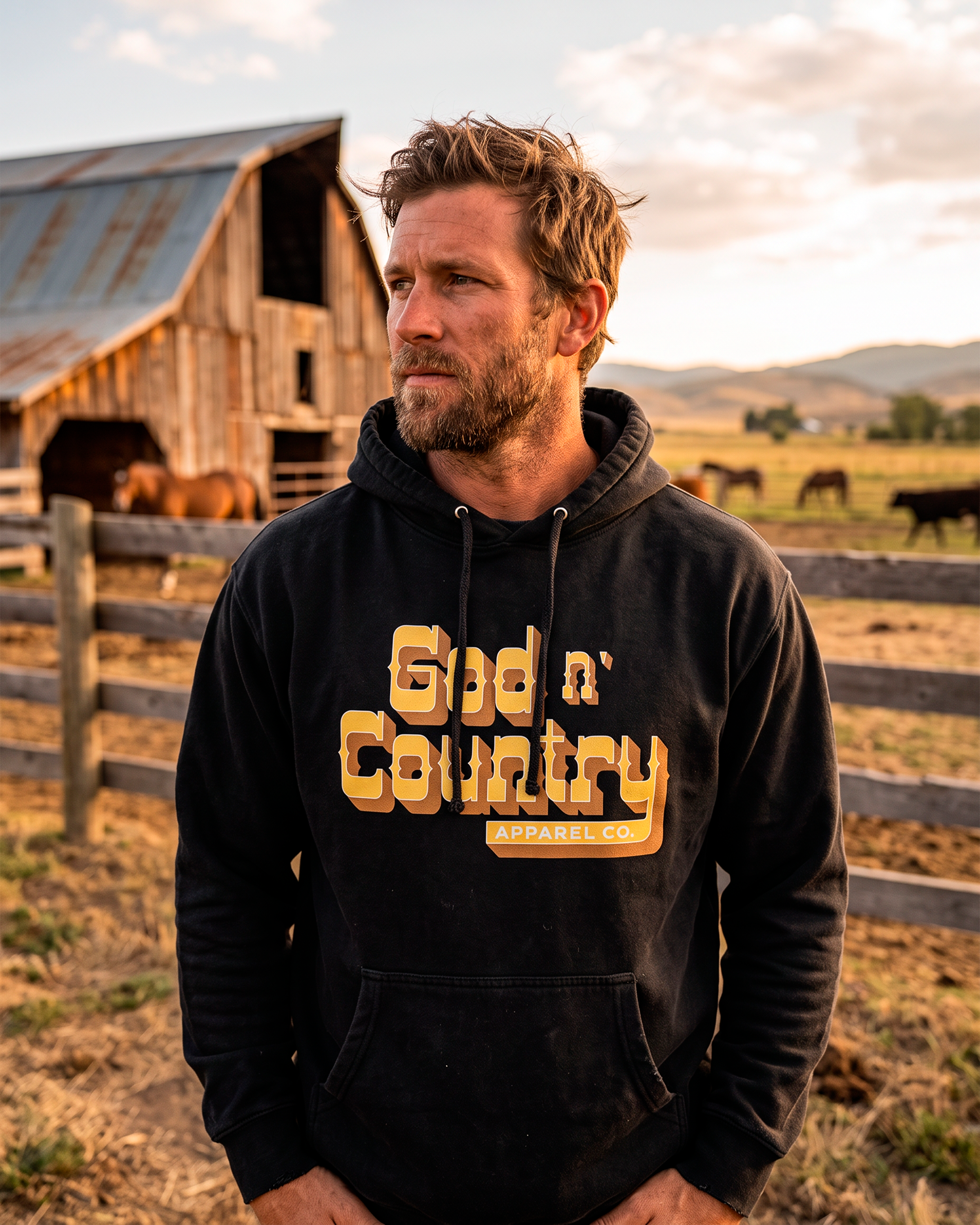 God N' Country Western Heavyweight Hoodie