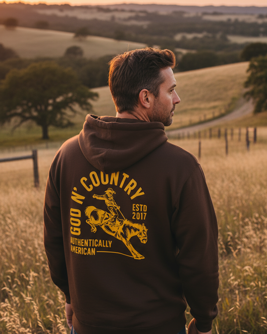 God N' Country Rodeo Bronc Heavyweight Hoodie