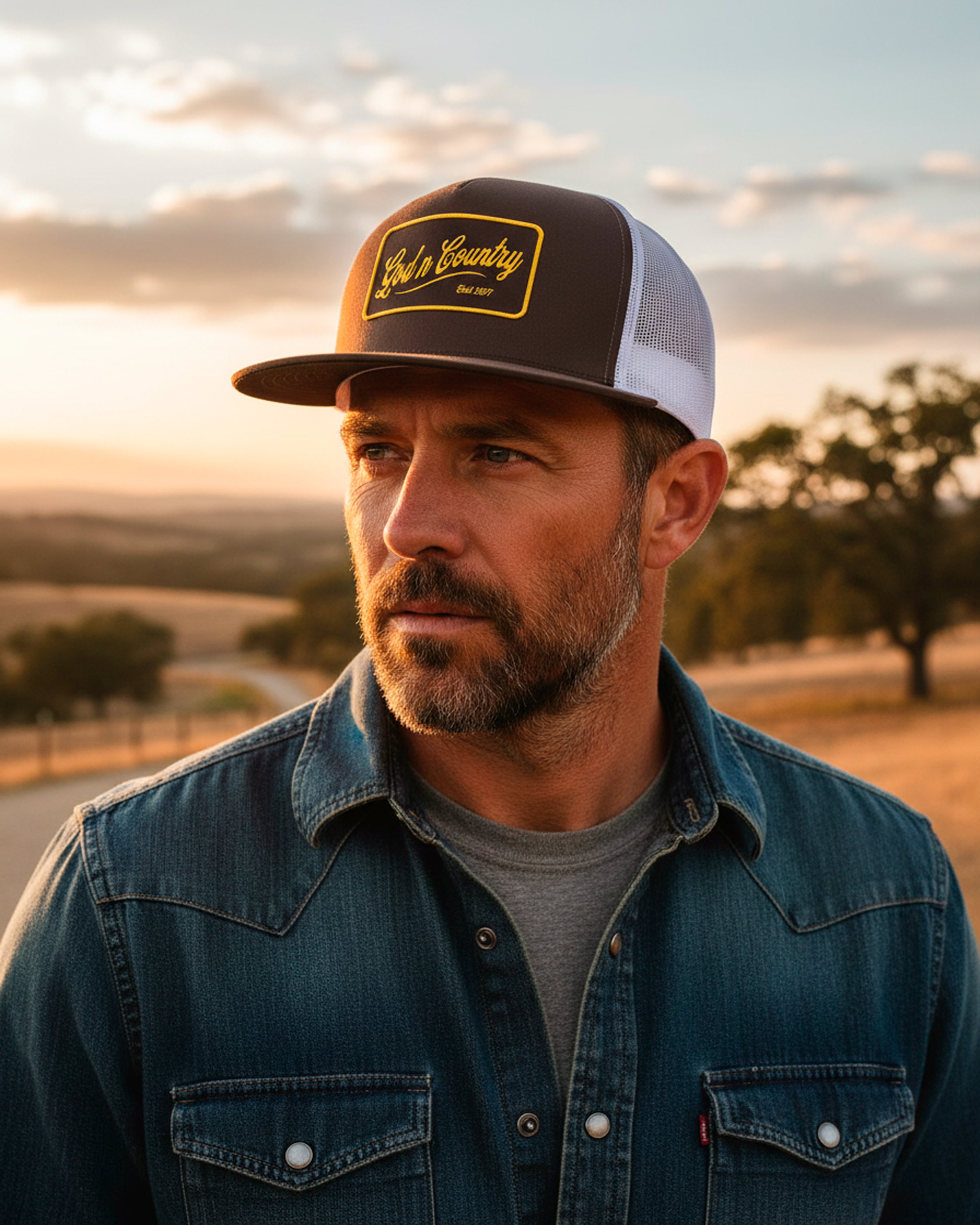 God N Country Script Trucker Hat