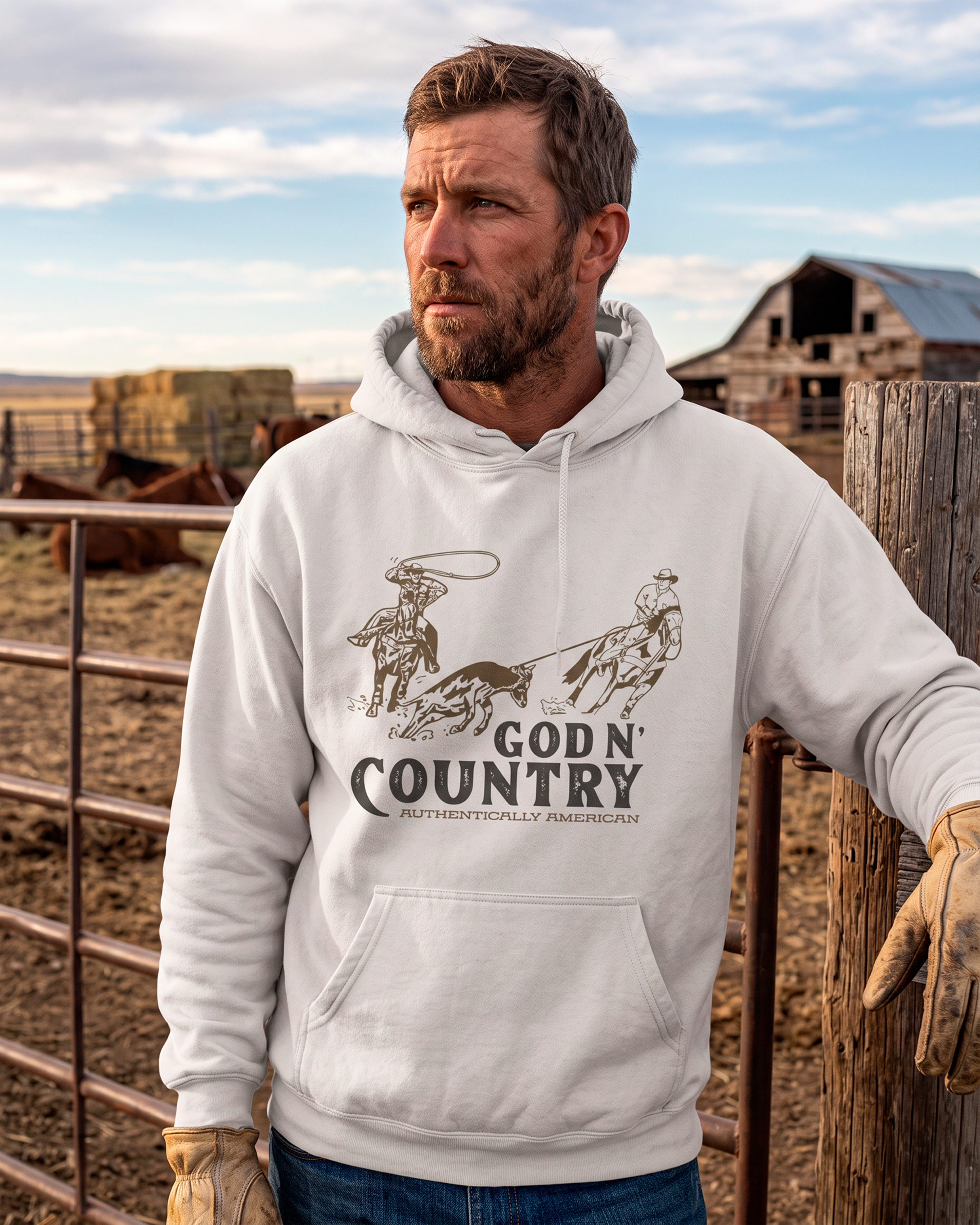 God N' Country Team Roping Heavyweight Hoodie